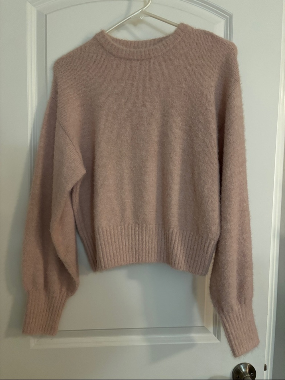 Old Navy Blush Pink Fuzzy Crewneck Sweater